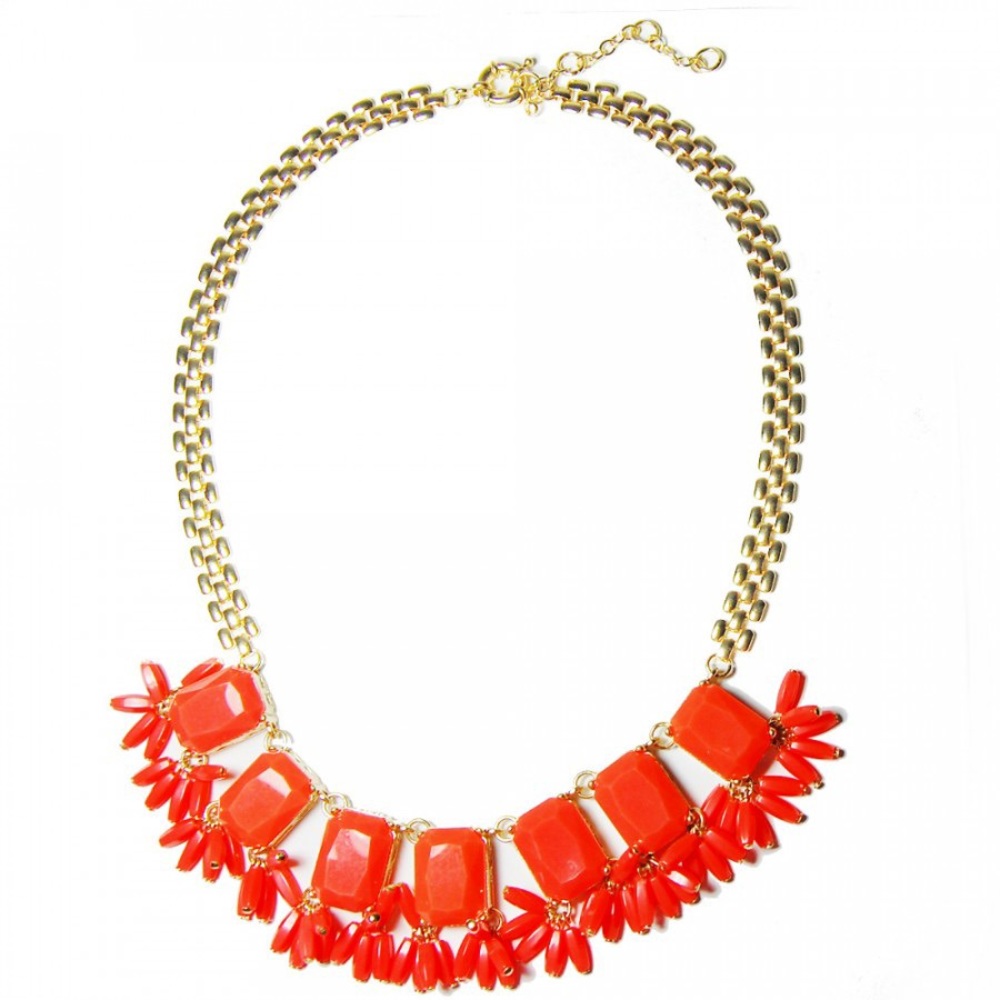 J. Crew Orange Statement Necklace